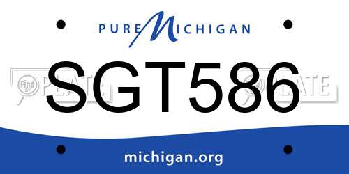 SGT586 Michigan License Plate