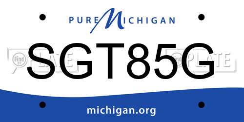 SGT85G Michigan License Plate