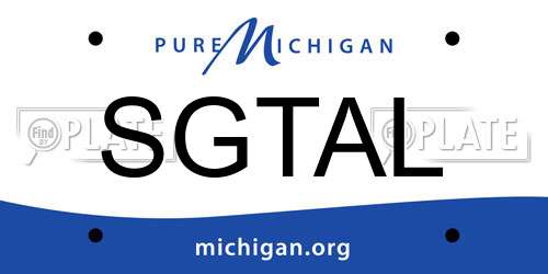 SGTAL Michigan License Plate