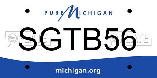 SGTB56 Michigan License Plate