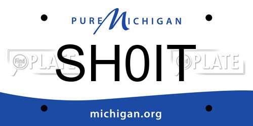 SH0IT Michigan License Plate
