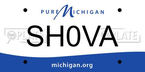 SH0VA Michigan License Plate