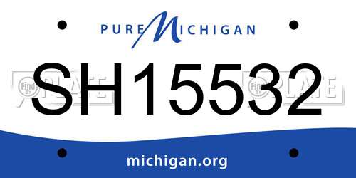 SH15532 Michigan License Plate