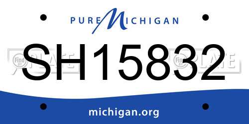 SH15832 Michigan License Plate