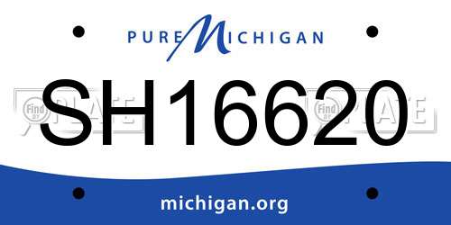 SH16620 Michigan License Plate