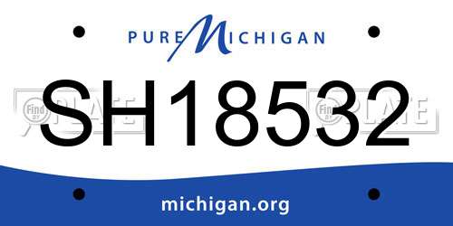SH18532 Michigan License Plate