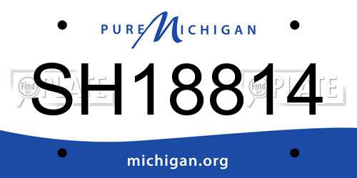 SH18814 Michigan License Plate