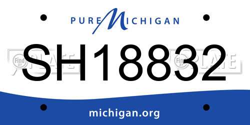 SH18832 Michigan License Plate