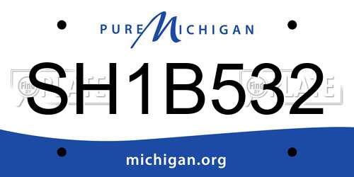 SH1B532 Michigan License Plate