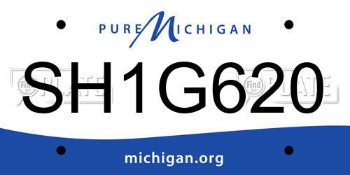 SH1G620 Michigan License Plate