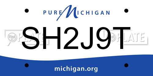 SH2J9T Michigan License Plate