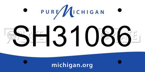 SH31086 Michigan License Plate