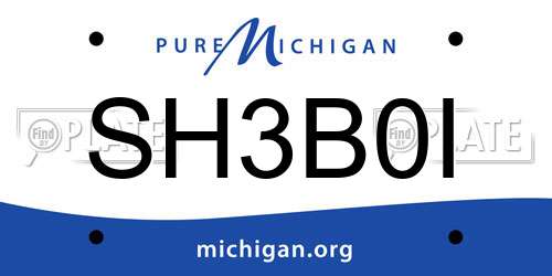 SH3B0I Michigan License Plate