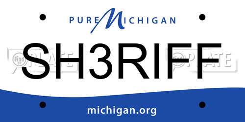 SH3RIFF Michigan License Plate