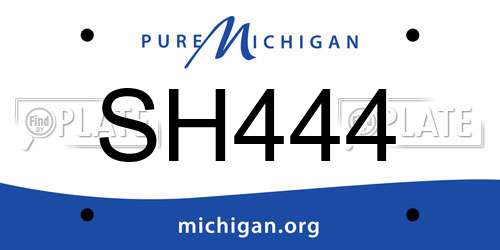 SH444 Michigan License Plate