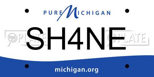 SH4NE Michigan License Plate