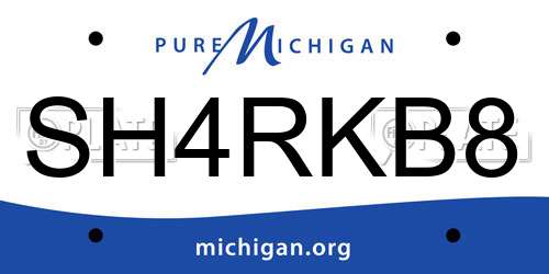 SH4RKB8 Michigan License Plate
