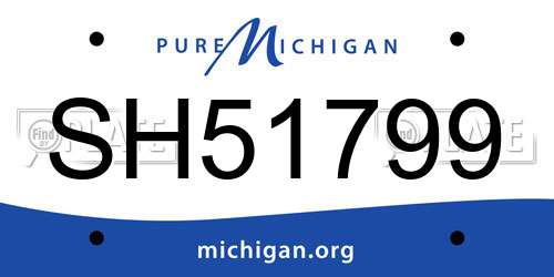 SH51799 Michigan License Plate