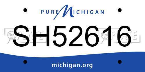 SH52616 Michigan License Plate