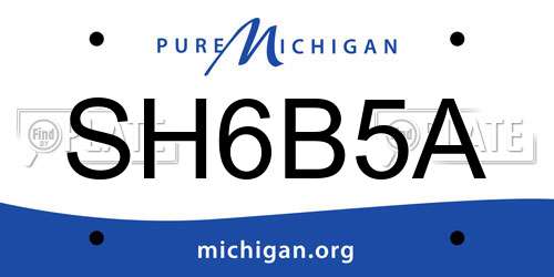 SH6B5A Michigan License Plate