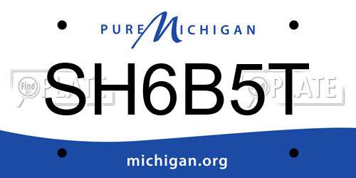SH6B5T Michigan License Plate