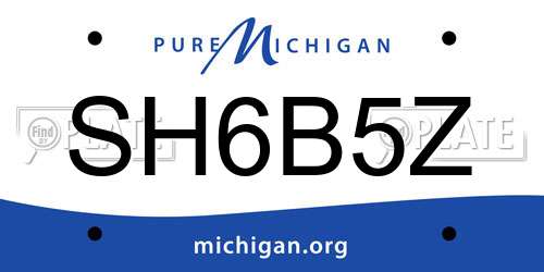SH6B5Z Michigan License Plate