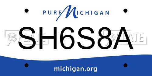 SH6S8A Michigan License Plate