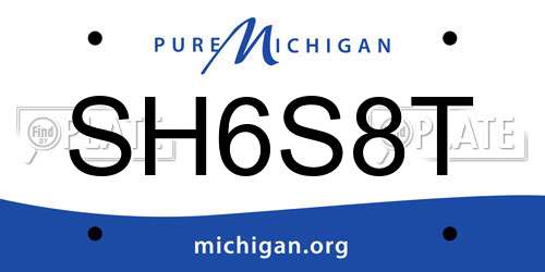 SH6S8T Michigan License Plate