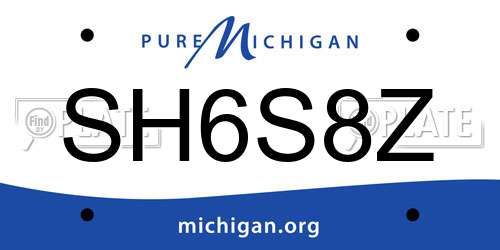 SH6S8Z Michigan License Plate