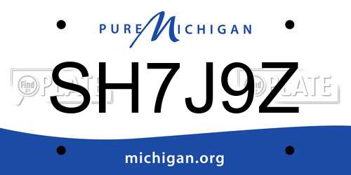 SH7J9Z Michigan License Plate