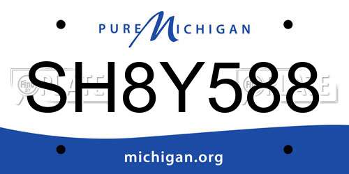 SH8Y588 Michigan License Plate