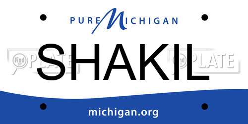 SHAKIL Michigan License Plate