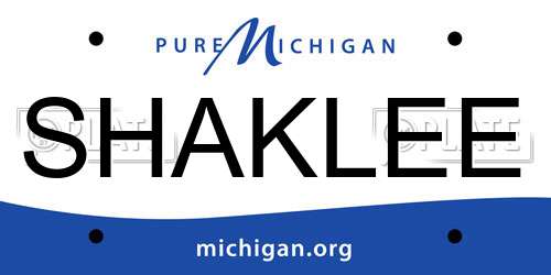 SHAKLEE Michigan License Plate