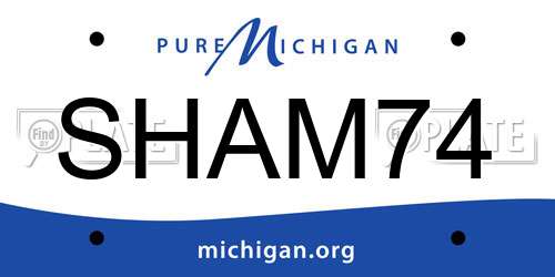 SHAM74 Michigan License Plate