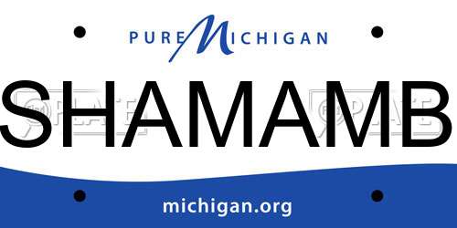 SHAMAMB Michigan License Plate
