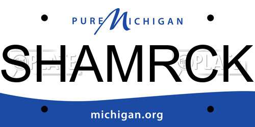 SHAMRCK Michigan License Plate