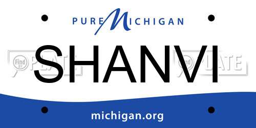 SHANVI Michigan License Plate