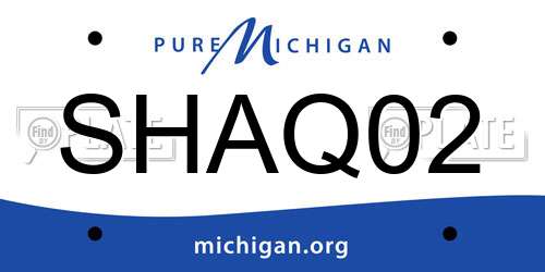 SHAQ02 Michigan License Plate