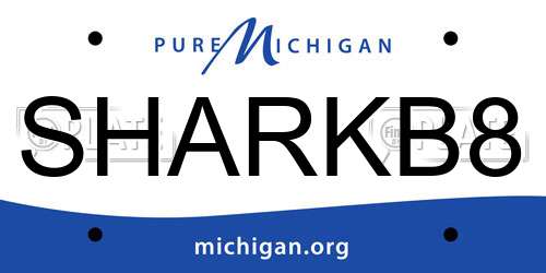 SHARKB8 Michigan License Plate