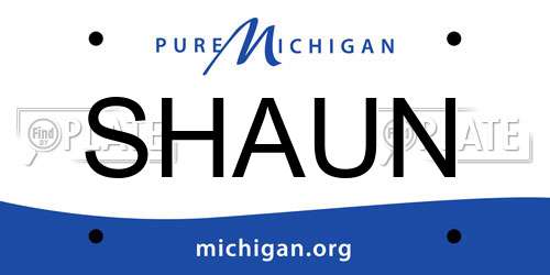 SHAUN Michigan License Plate