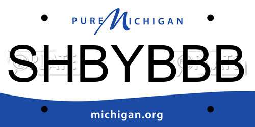 SHBYBBB Michigan License Plate