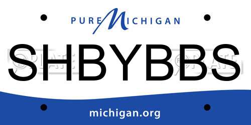 SHBYBBS Michigan License Plate