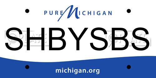 SHBYSBS Michigan License Plate