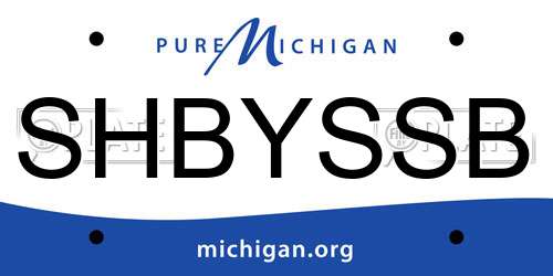 SHBYSSB Michigan License Plate