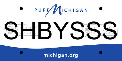 SHBYSSS Michigan License Plate