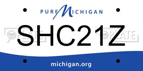 SHC21Z Michigan License Plate