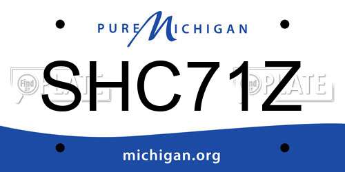 SHC71Z Michigan License Plate