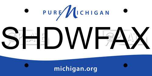 SHDWFAX Michigan License Plate