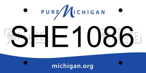 SHE1086 Michigan License Plate