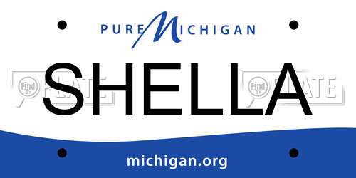 SHELLA Michigan License Plate